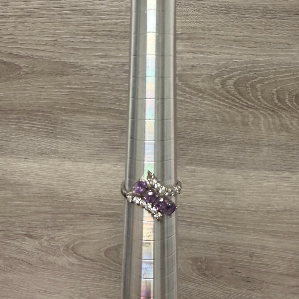 Elegant Purple Sterling Silver Gemstone Ring .925